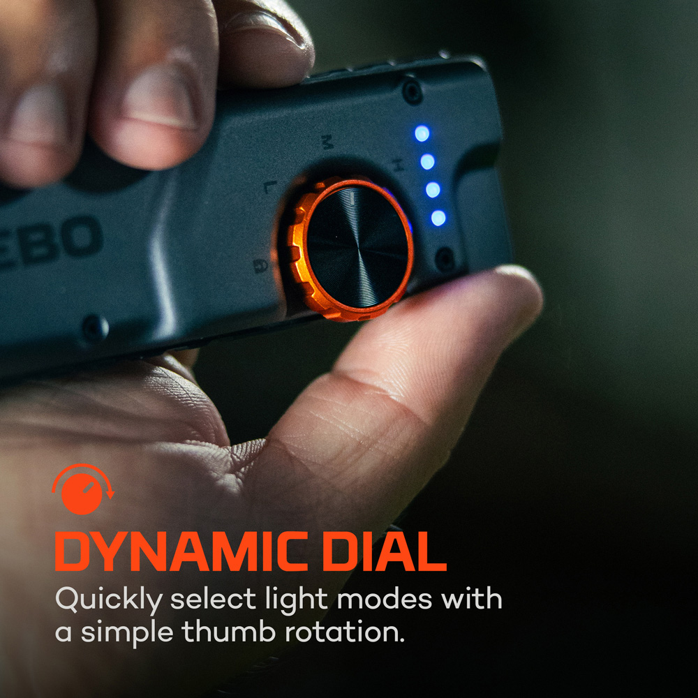Nebo Edge 2K 2000 Lumens Dynamic Dial Rechargeable Tactical EDC Pocket Flashlight Image 3