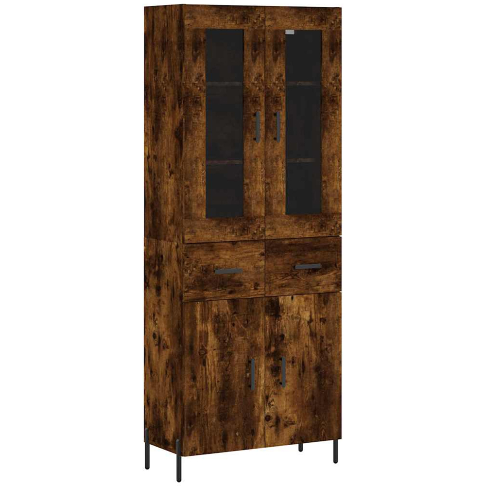vidaXL 4 Door 2 Drawer 7 Shelf Smoked Oak Highboard Image 2