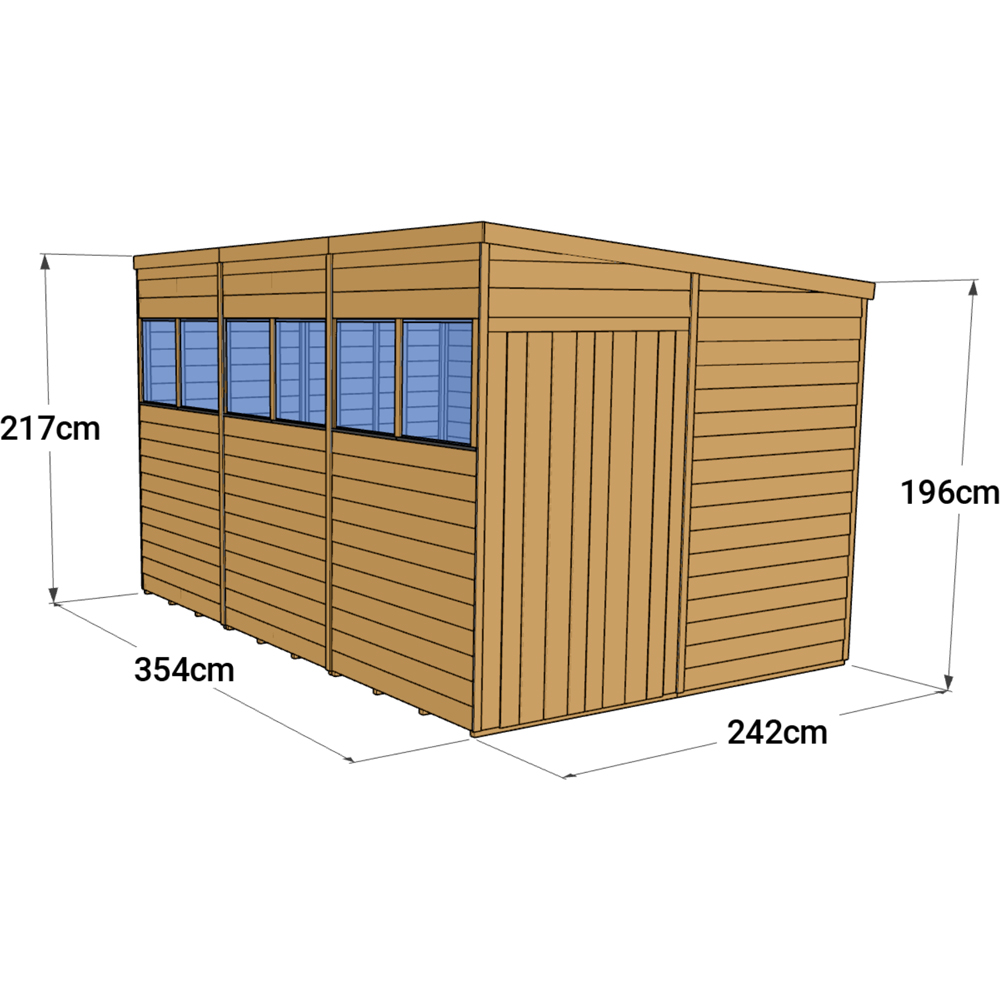 StoreMore 12 x 8ft Double Door Overlap Pent Shed Image 4