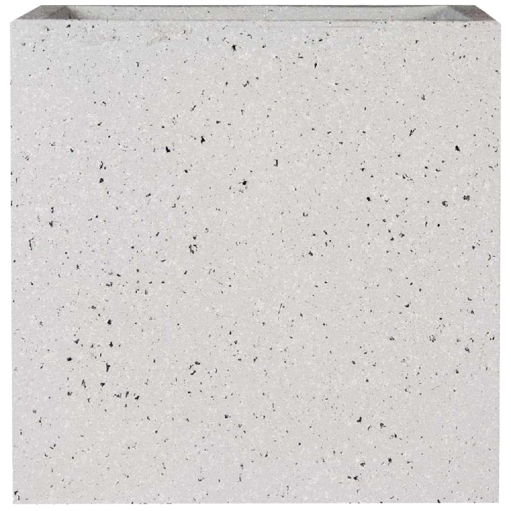 wilko Flower Box Square Grey Marble Light Concrete Outdoor Planter 40cm Image 1