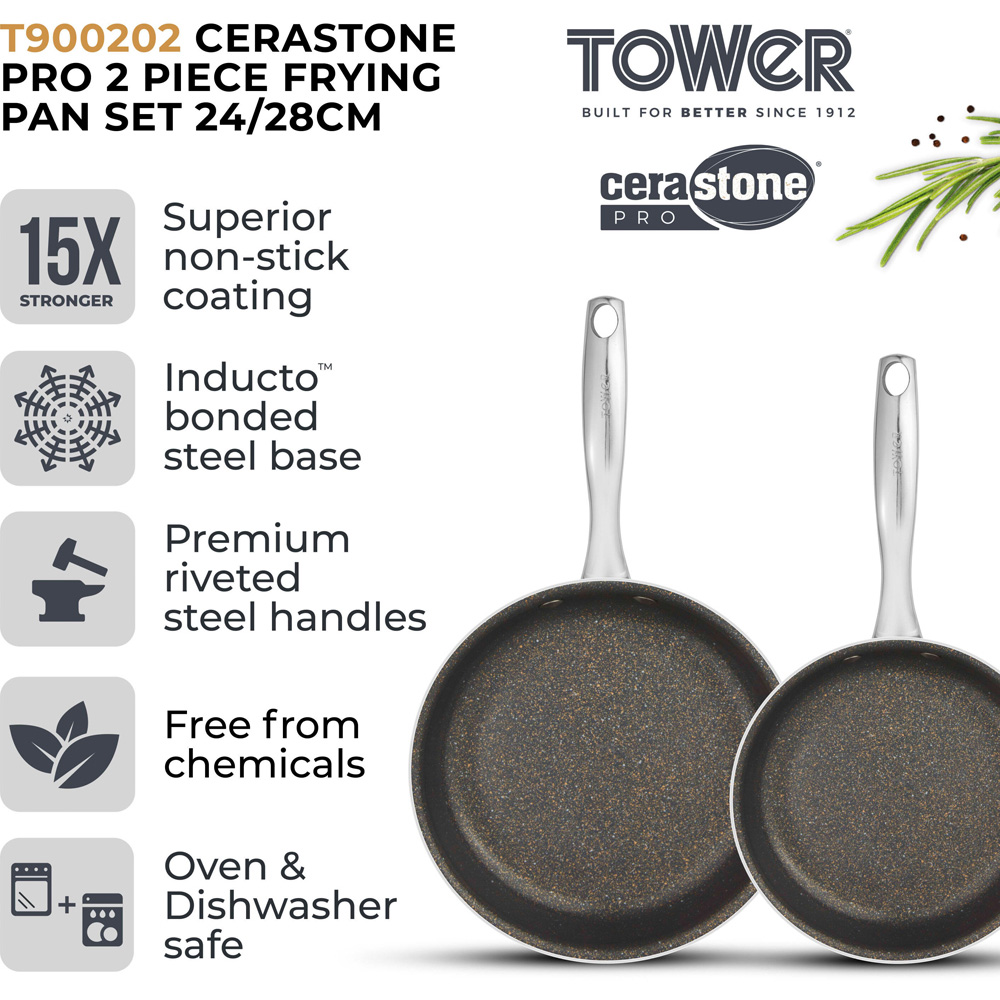 Tower 2 Piece Forged Aluminium Non-Stick Frying Pan Set Image 3