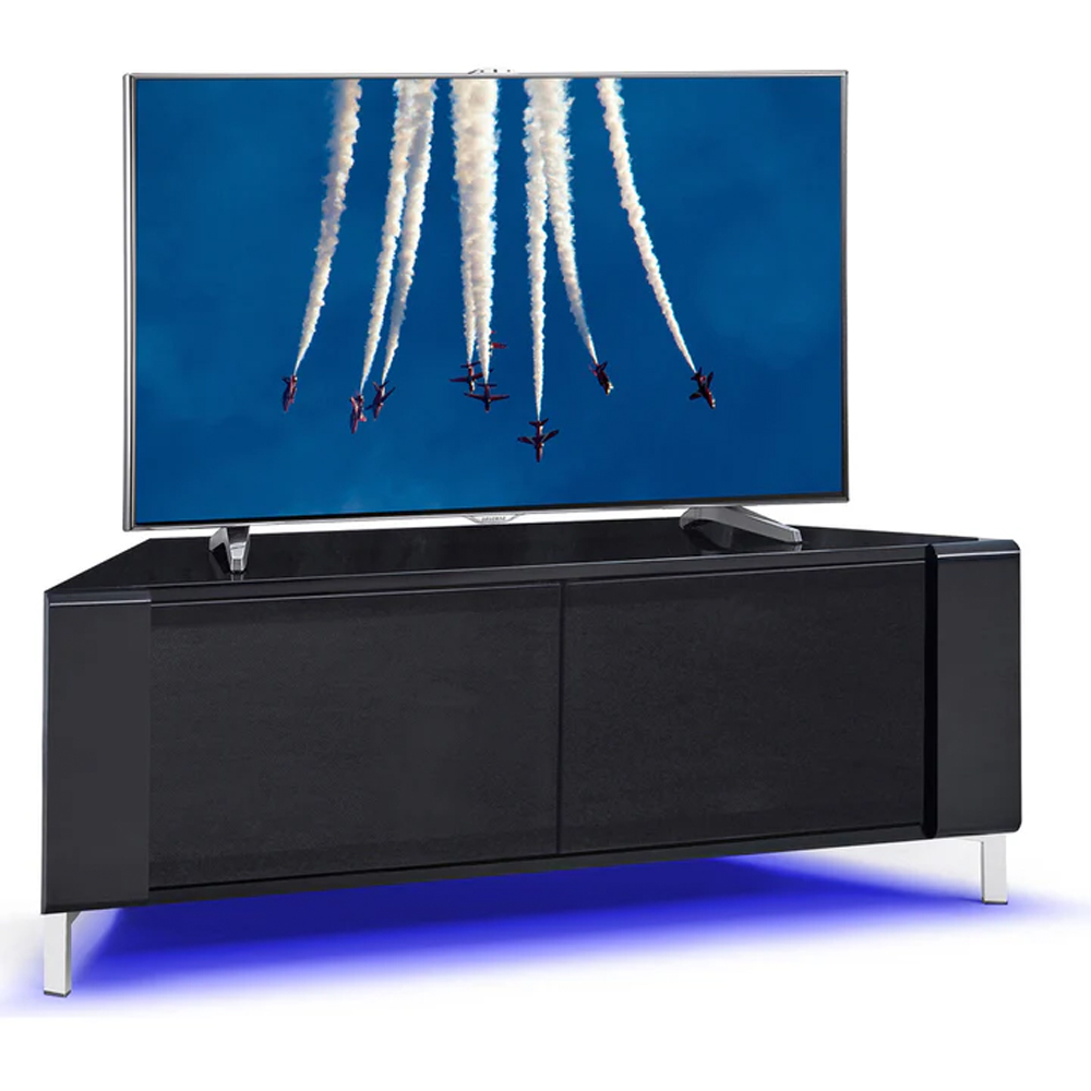 MDA Designs Corvus 2 Door Black TV Cabinet with LED Lighting Image 5