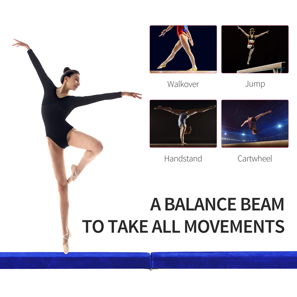 HOMCOM Blue Foldable Gymnastics Balance Beam 210cm Image 7