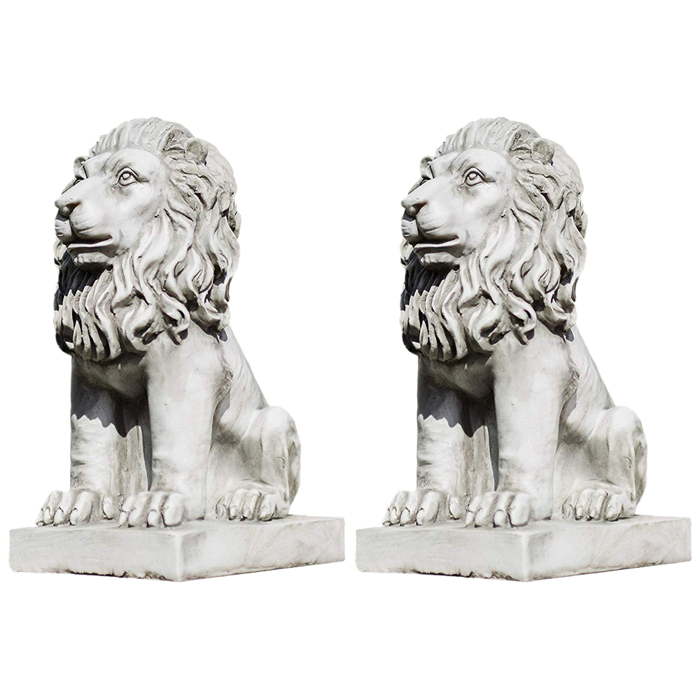 Marco Paul Lion Garden Ornaments 2 Pack Image 1