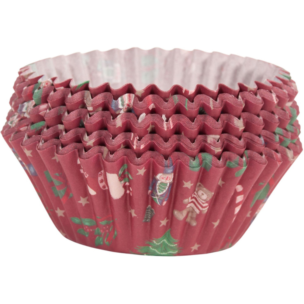 Pack of 100 Paper Christmas Cupcake Cases Image 6