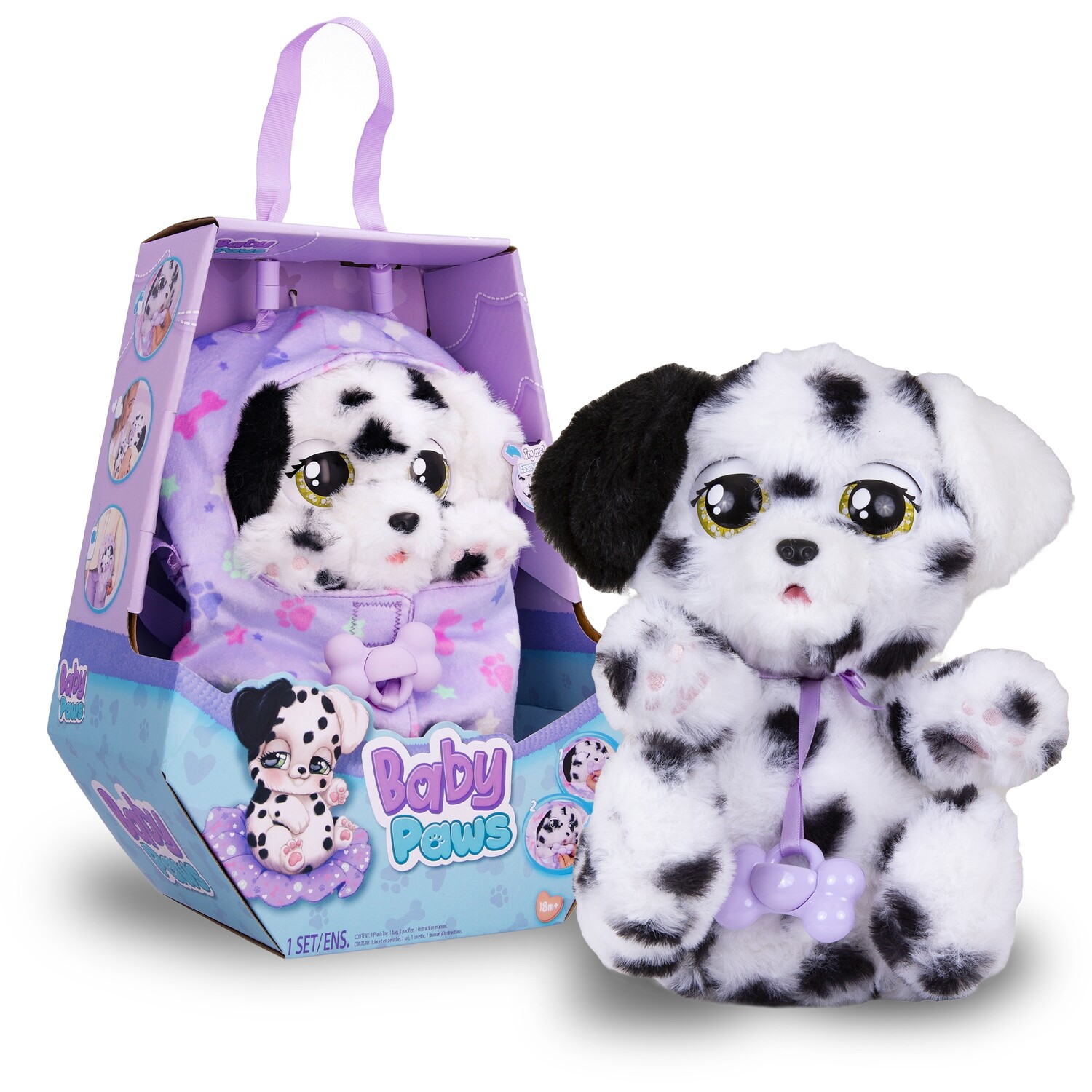 Baby Paws Purple Dalmatian Soft Toy Image 2