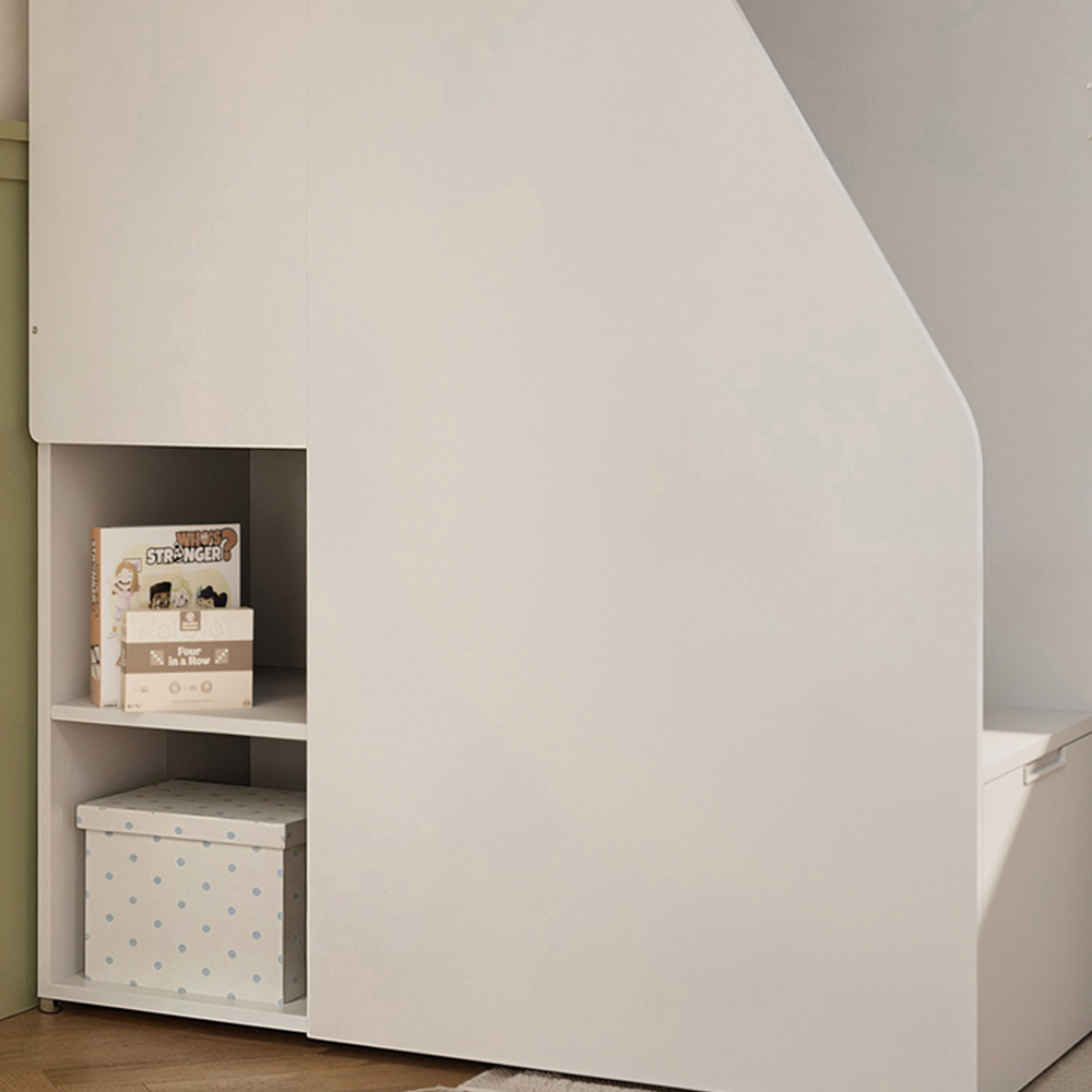 Flair Dreamland White and Oak Play House Triple Bunk Bed with Staircase Image 5