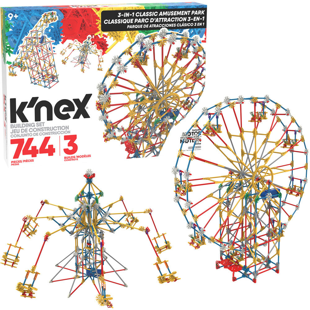 Basic Fun K'NEX 3-in-1 Classic Amusement Park Building Set 744 Piece Image 3