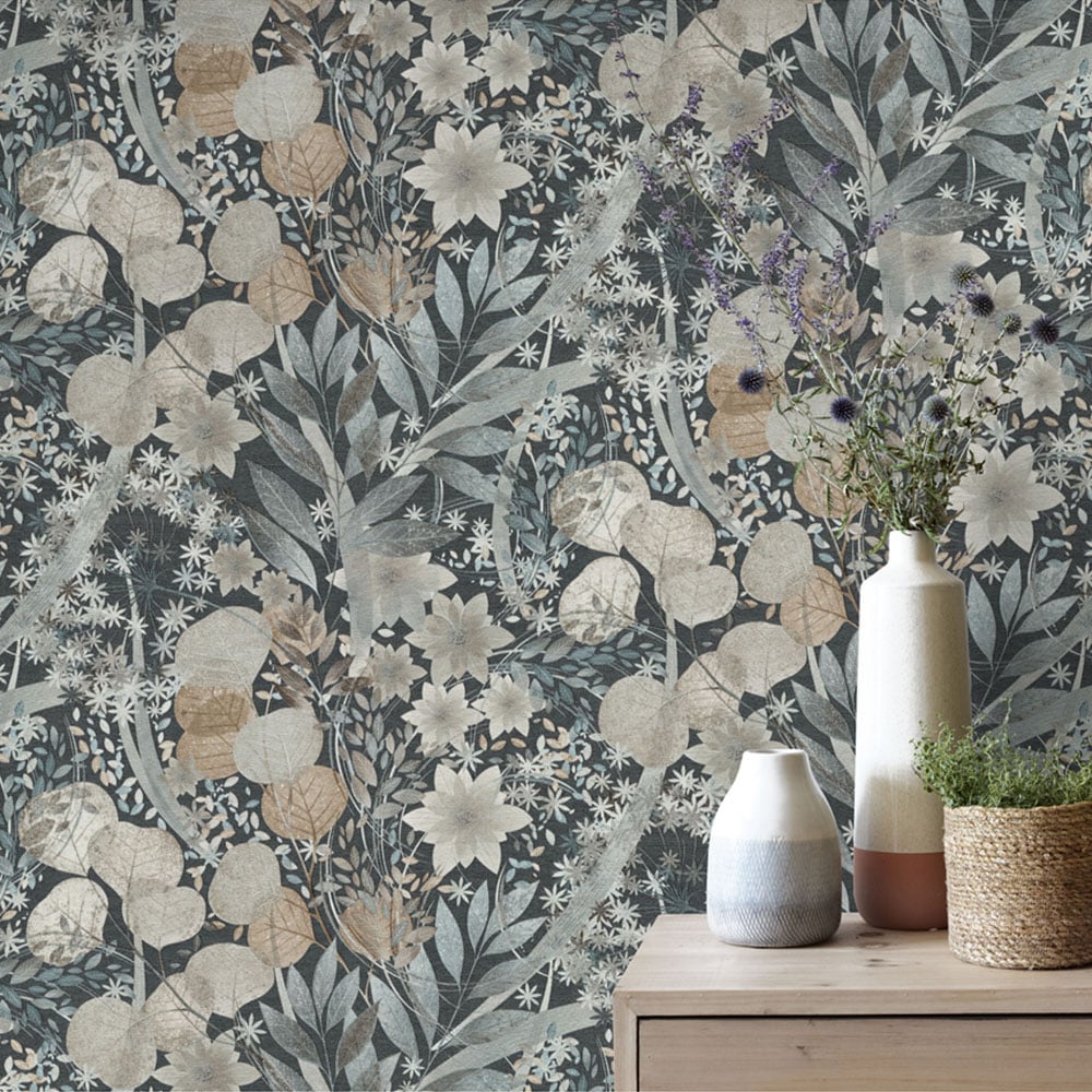 Erismann Secret Grove Deep Blue Wallpaper Image 4