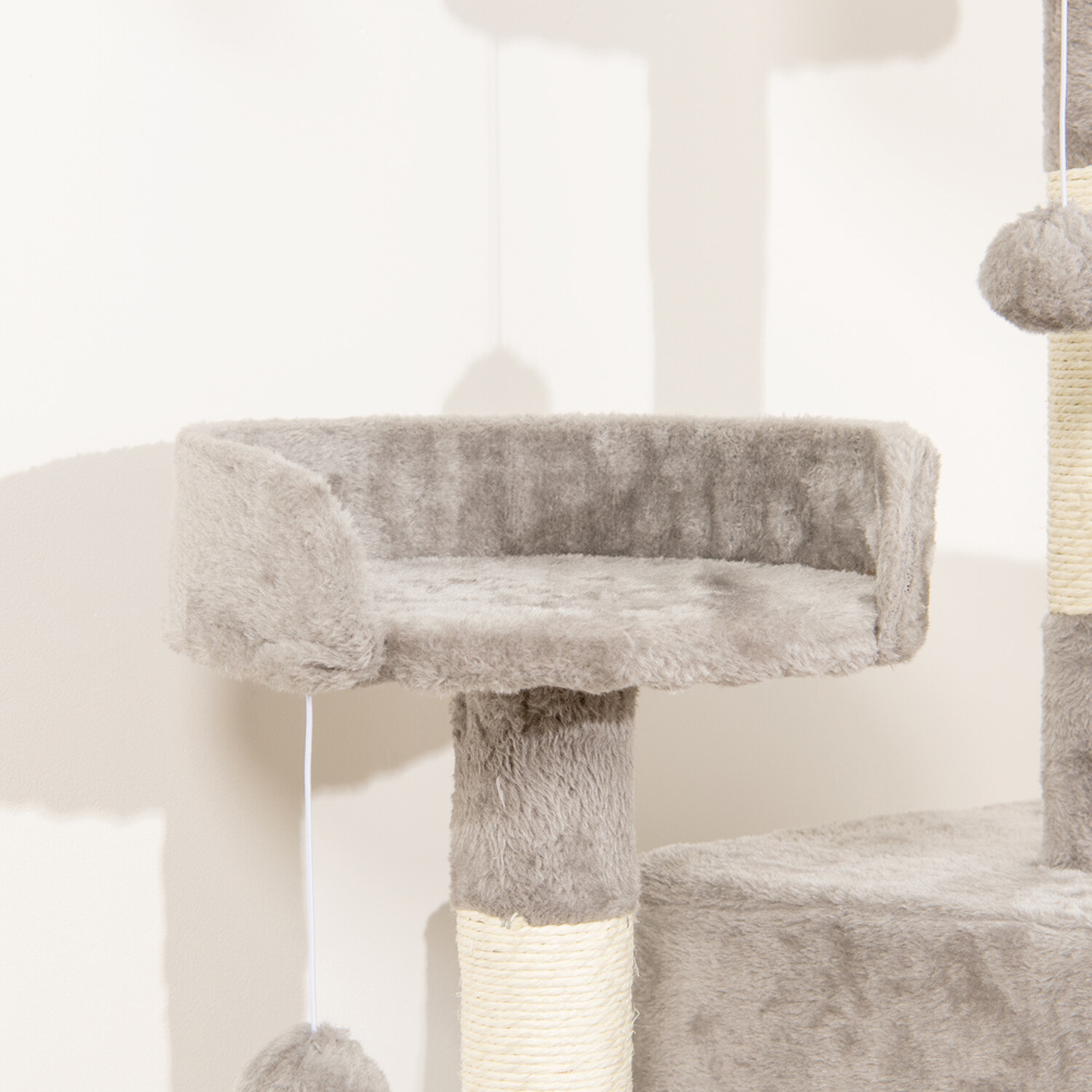 Multi-Level Cat Activity Tower Grey Image 3