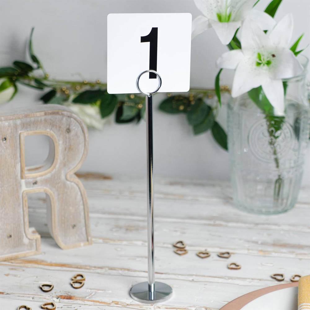Argon Tableware Silver Stainless Steel Table Number Holder 30cm 50 Pack Image 4