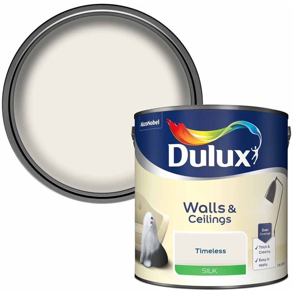 Dulux Walls & Ceilings Timeless Silk Emulsion Paint 2.5L Image 1
