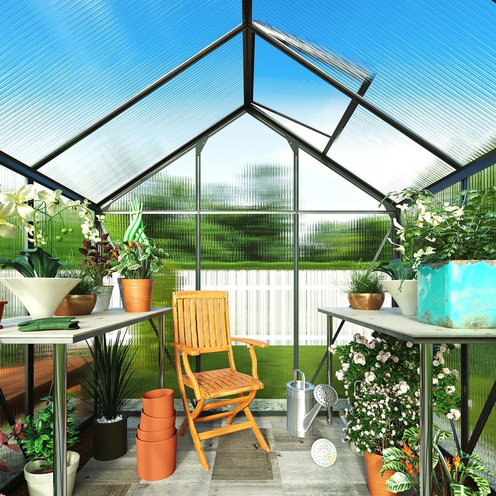 Garden Gear Grey 6.2 x 4.3ft Greenhouse Image 7