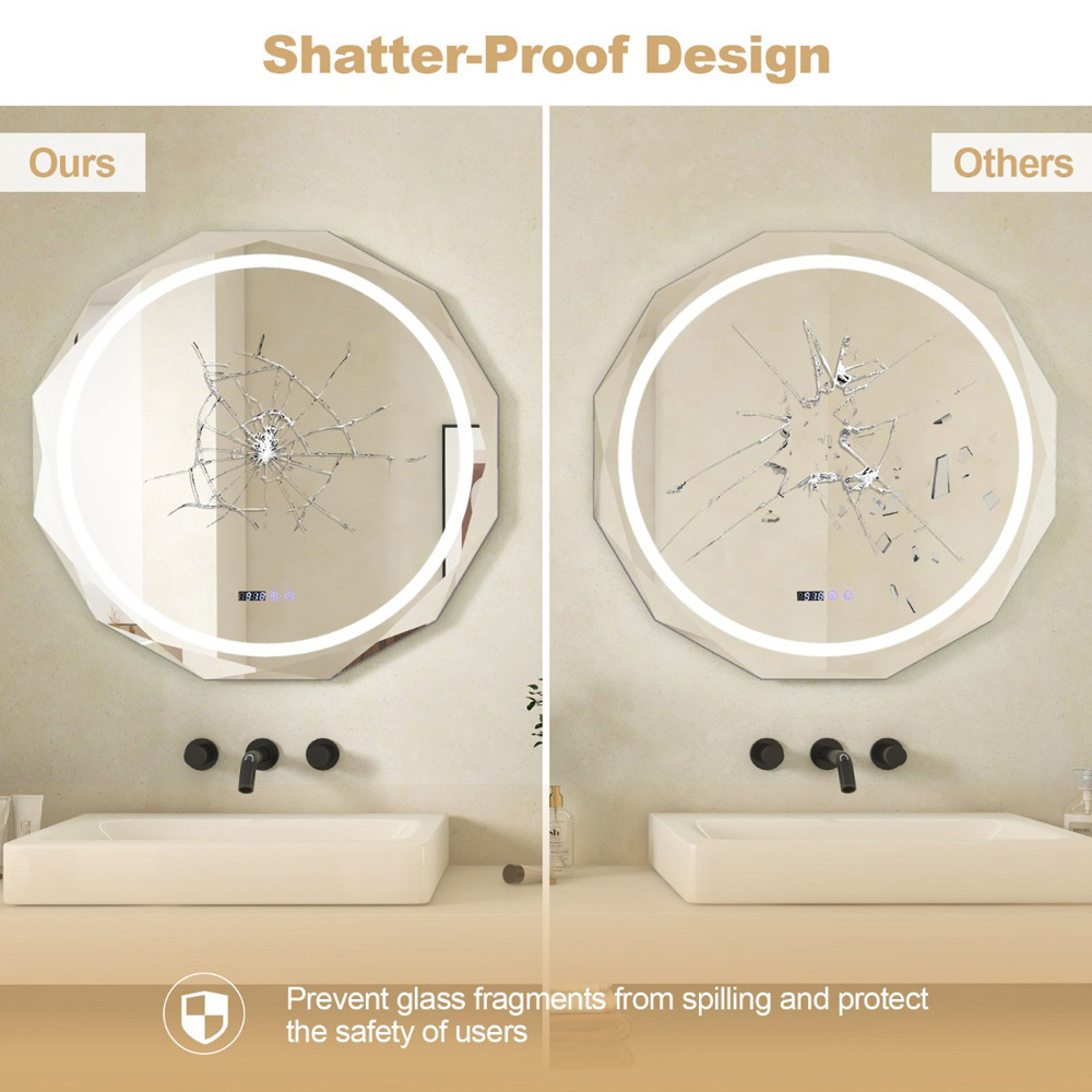 Costway 3 Colour Light Memory Function Wall Mounted Mirror Image 8