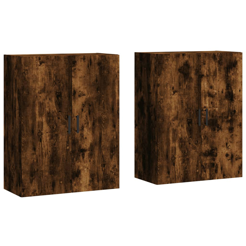 vidaXL 2 Door Smoked Oak Wall Mounted Cabinet Set of 2 Image 2