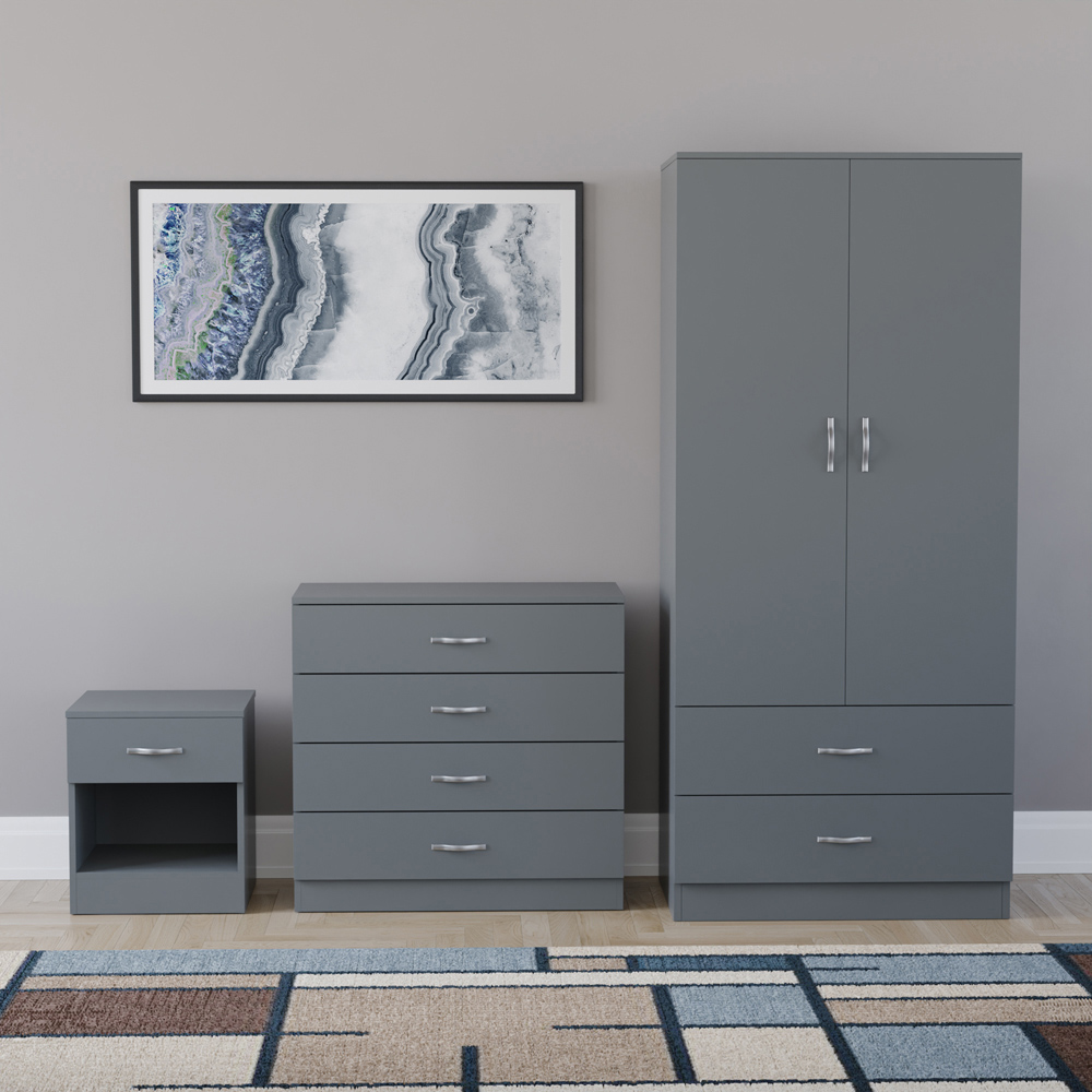 VIDA DESIGNS Riano Grey 3 Piece Bedroom Furniture Set Image 2
