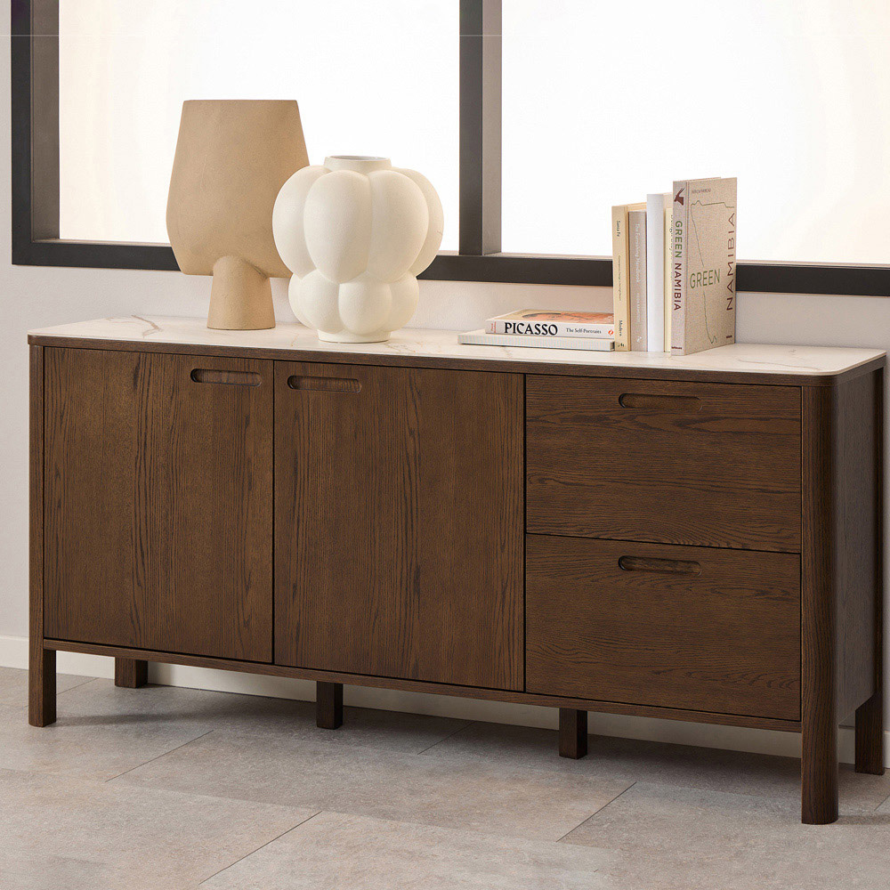 Florence Southampton 2 Door 2 Drawer Cream Ceramic Sideboard Image 8