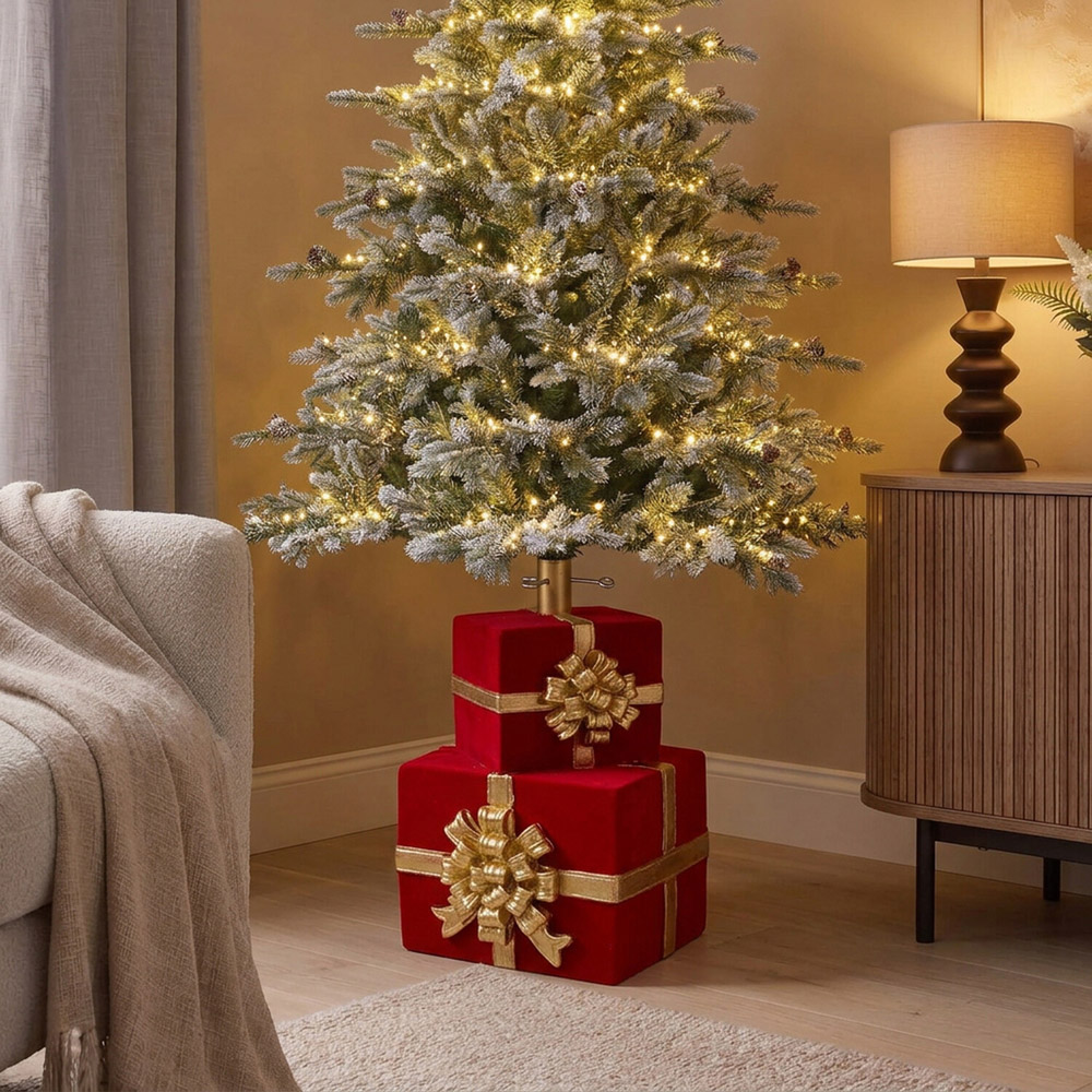 Stacking Presents Artificial Tree Stand Red Image 2