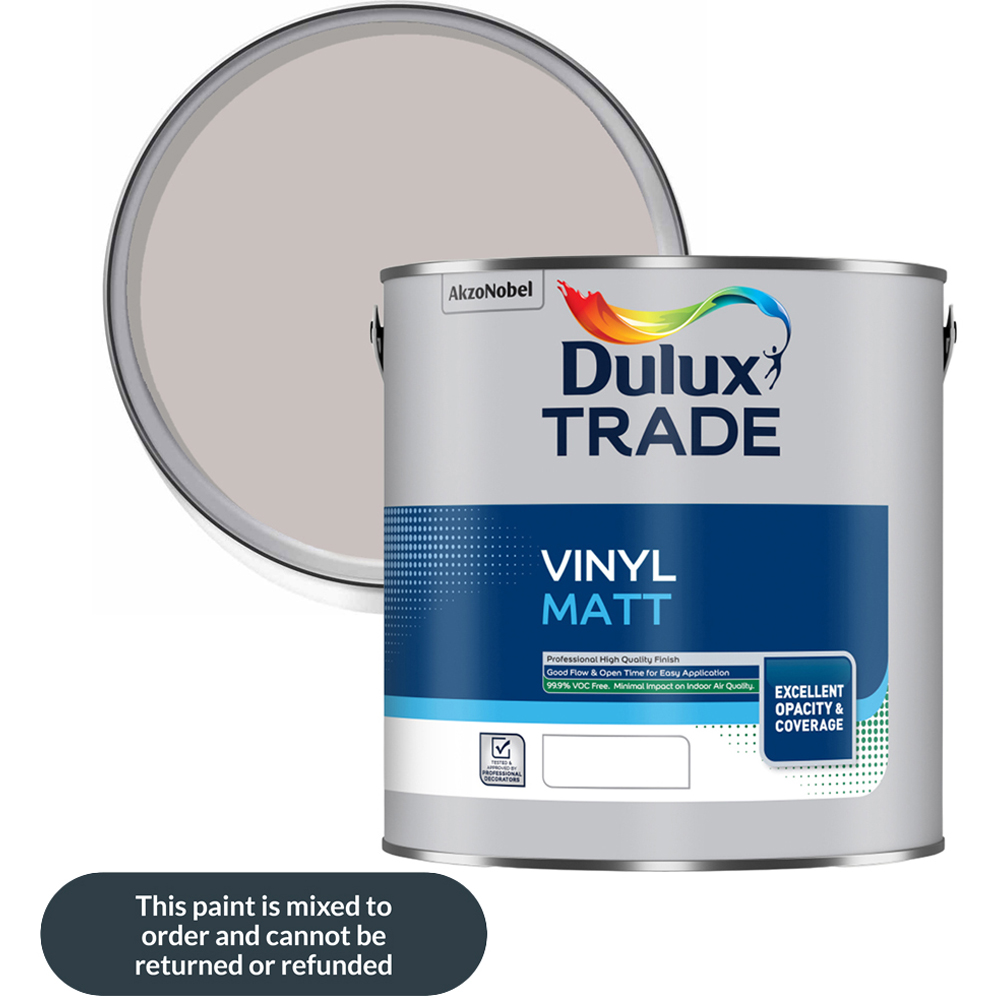 Dulux Trade Perfectly Taupe Walls and Ceilings Vinyl Matt Paint 2.5L Image 1