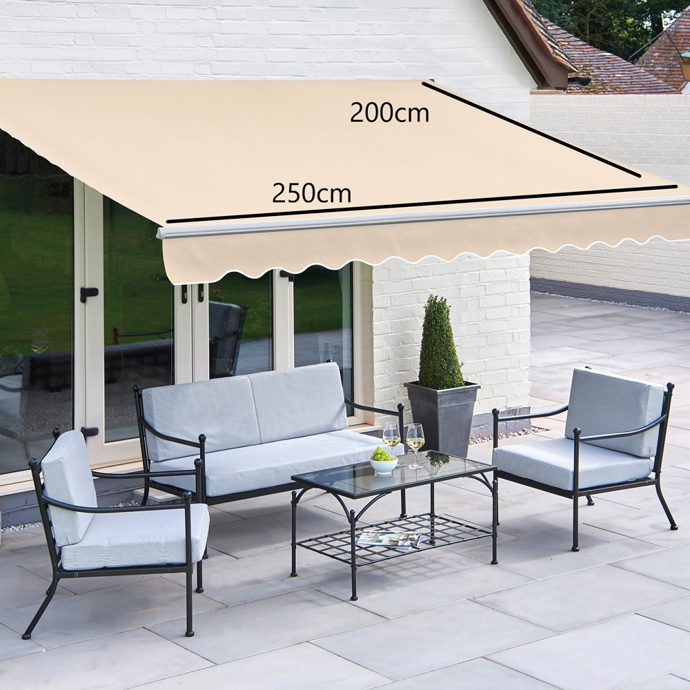 Greenhurst Balmarol Beige Patio Awning 2.5 x 2m Image 3