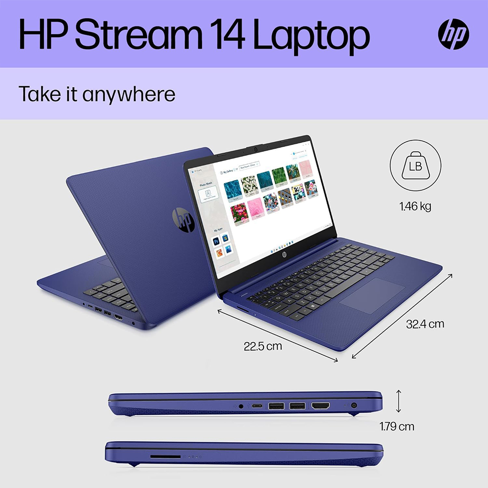 HP Intel N150 14 inch 4GB Ram 128GB UFS Storage Laptop Blue with Windows 11 and Office 366 Image 6