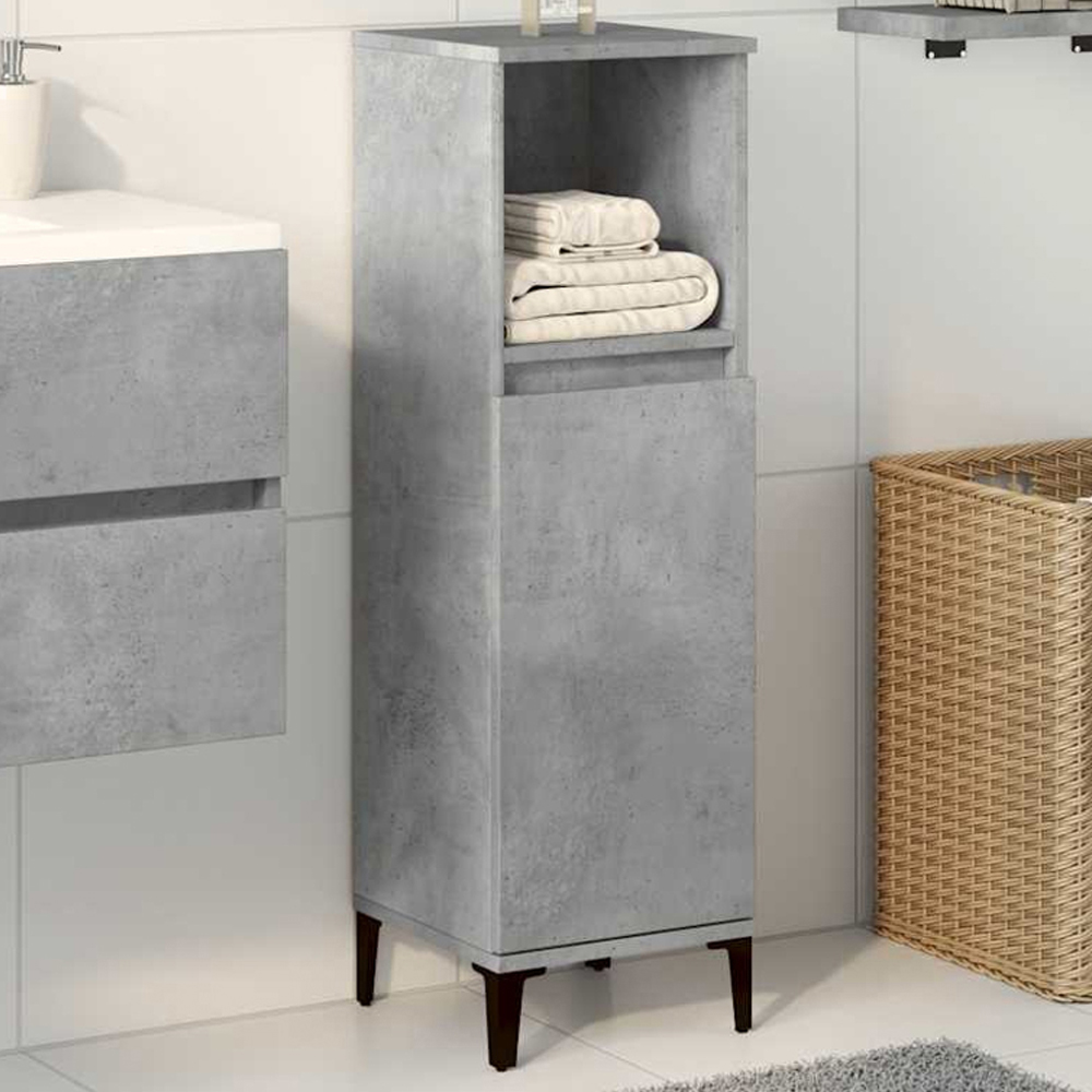vidaXL Single Door Single Shelf Grey Bathroom Cabinet Image 1