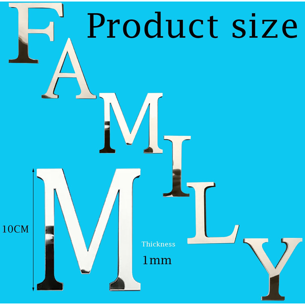 ATEK Self-Adhesive Mirror Effect Reflective Family Wall Sticker Image 9