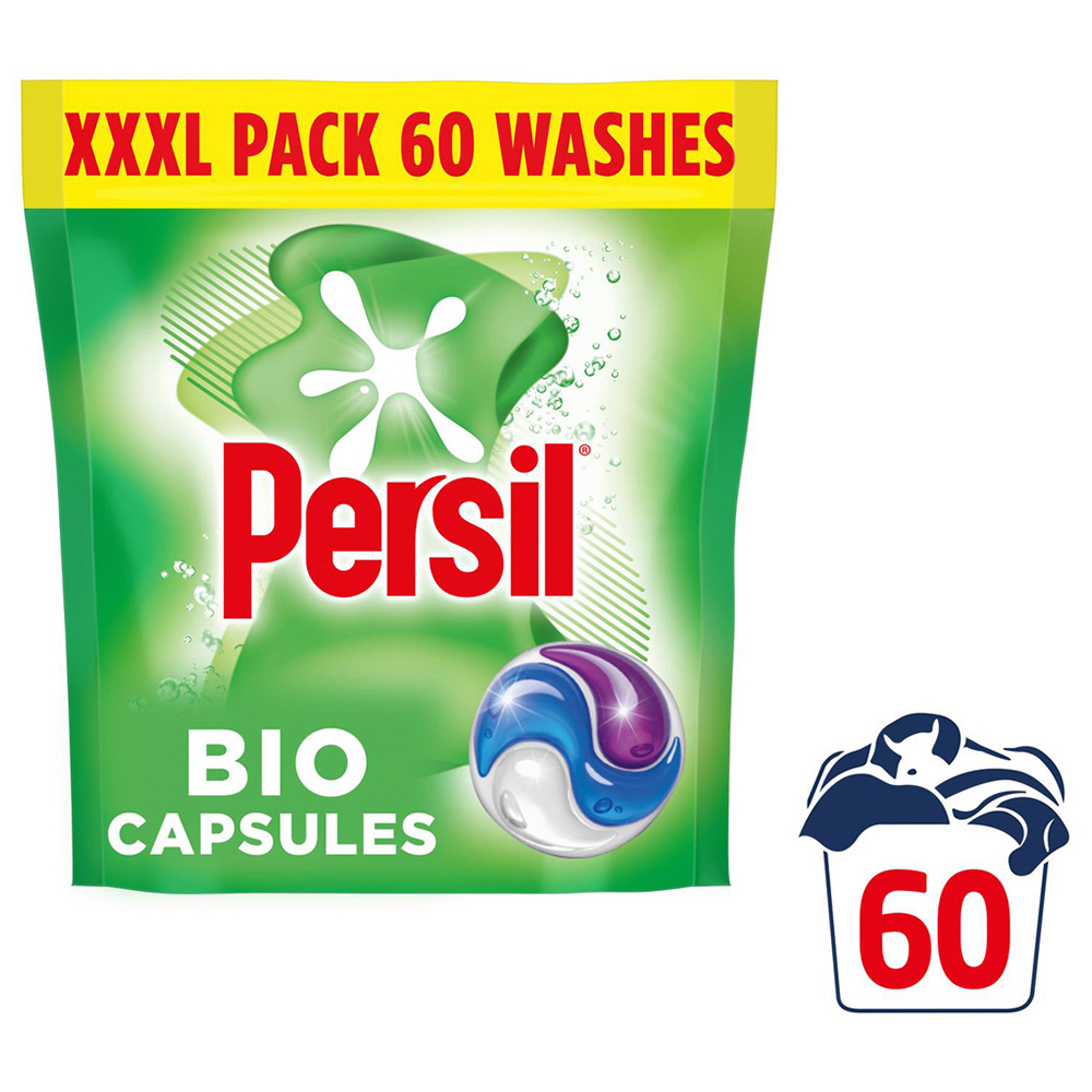 Persil Bio 3 in 1 Laundry Washing Capsules 60 Washes 1.266kg 4 Pack Image 4