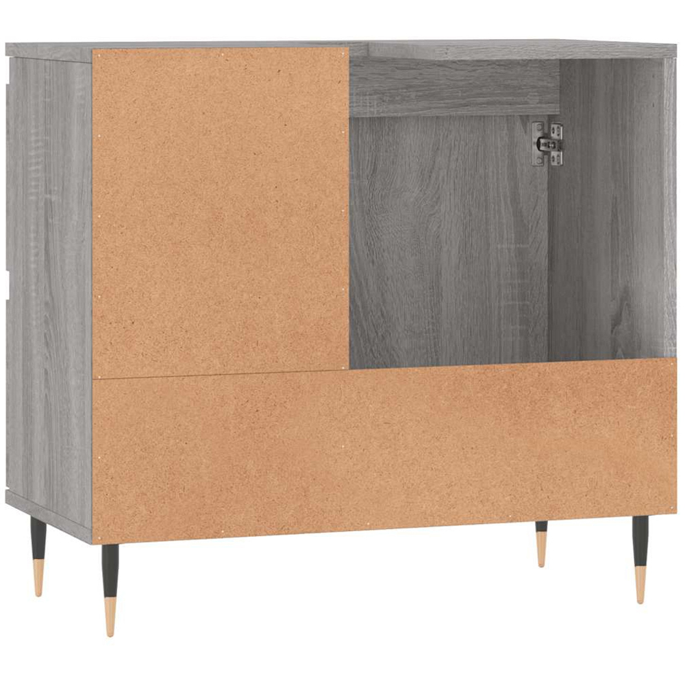 vidaXL Single Door 2 Drawer Grey Sonoma Oak Bathroom Cabinet Image 7