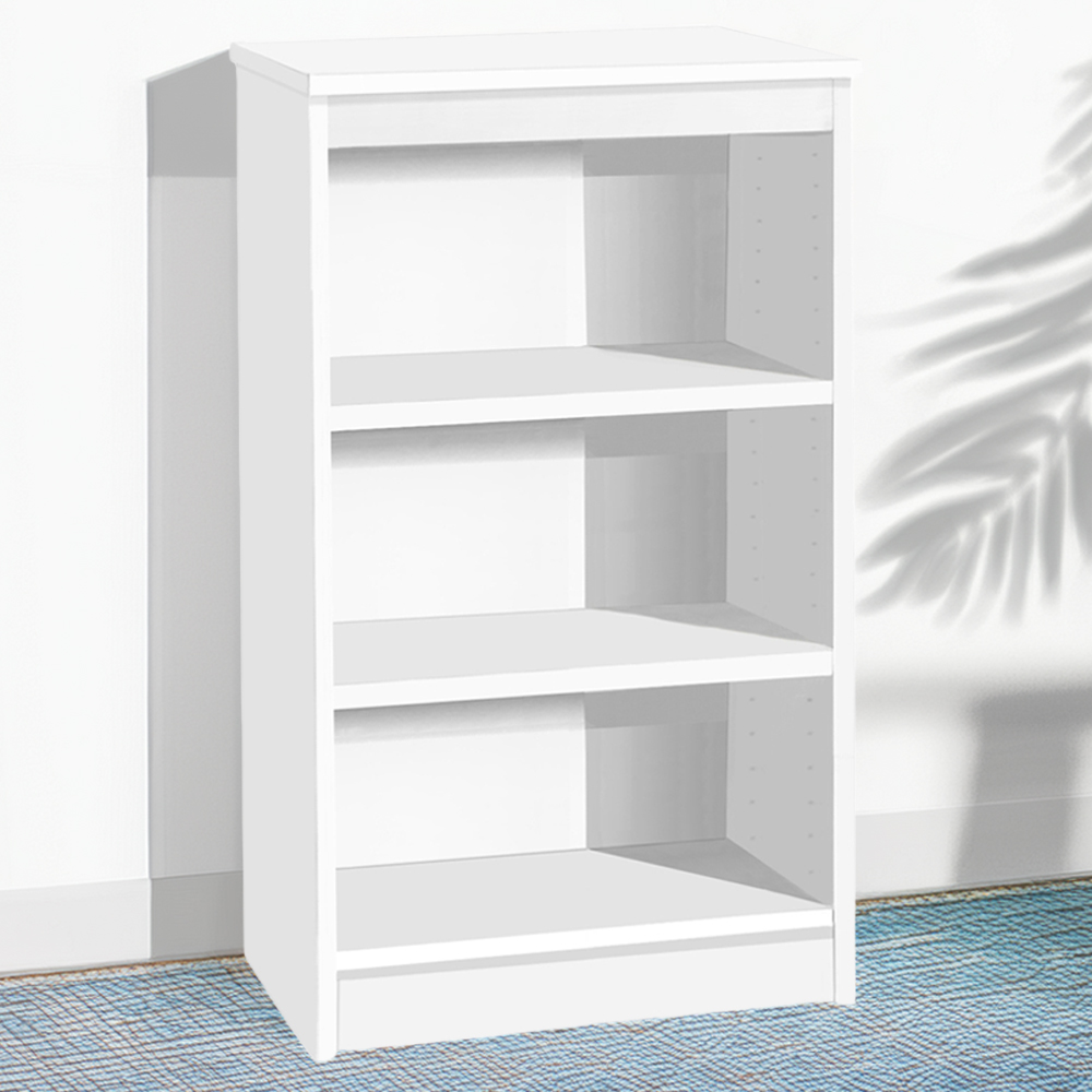 R White Cabinets 3 Shelf White Mid Height Bookcase Image 1