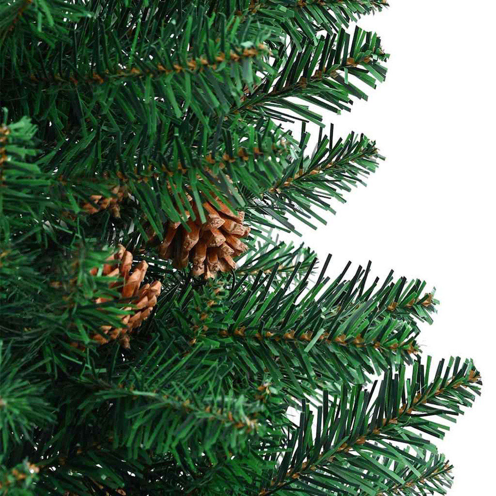 vidaXL Green Artificial Christmas Tree with Pinecones LEDs Pink Decoration Ornaments 6ft Image 7