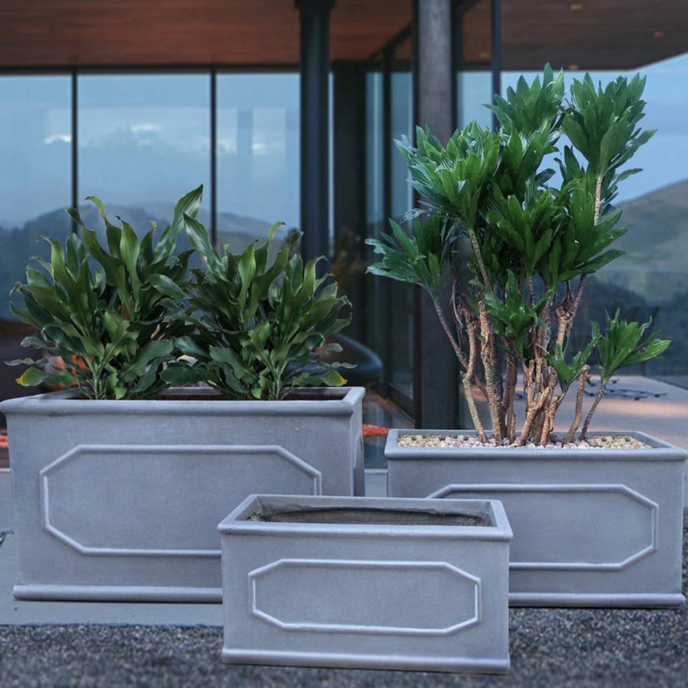 wilko Chelsea Faux Lead Light Stone Trough Outdoor Planter 23cm Image 6