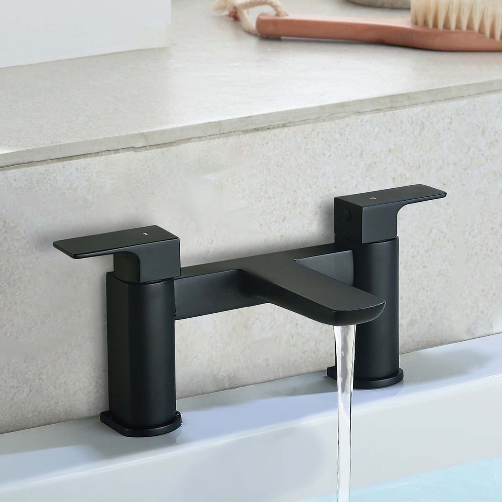 Nes Home Astra Modern Matte Black Bath Filler Tap Image 2