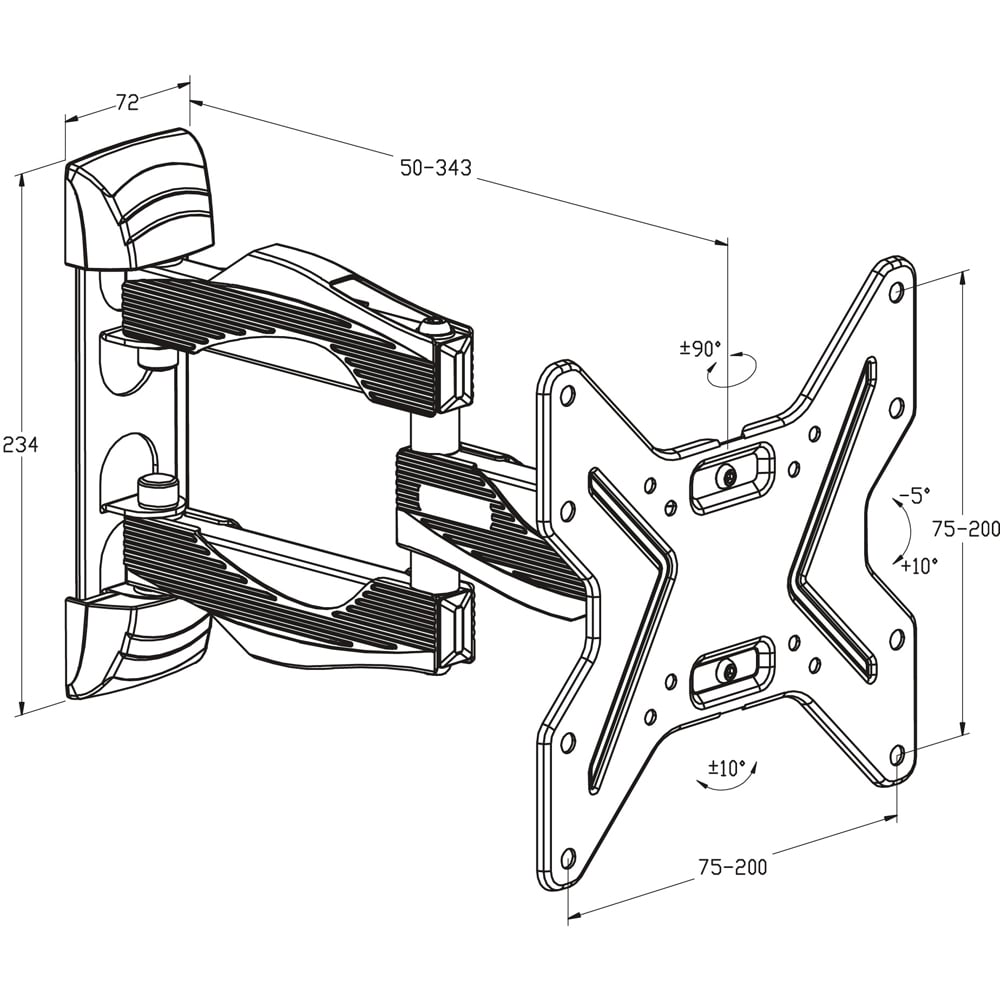 TTAP 26 to 43inch Full Motion TV Bracket Image 2