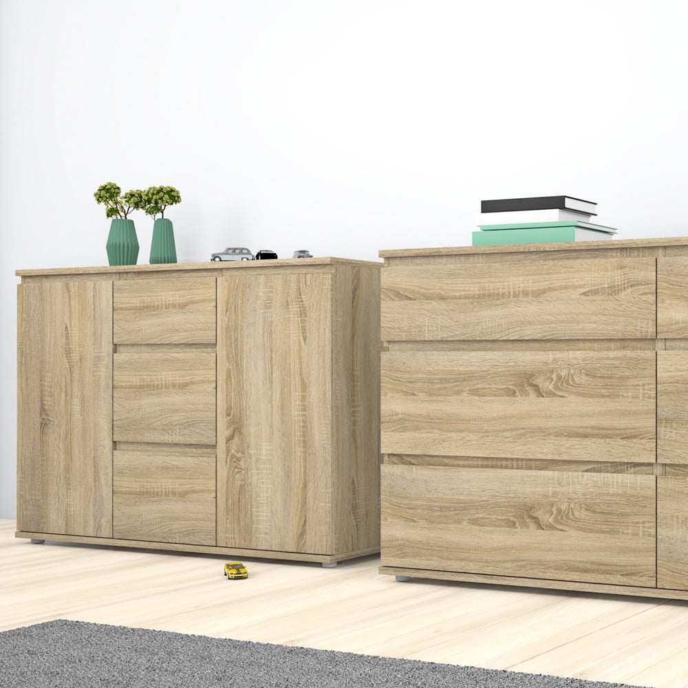 Florence 2 Door 3 Drawer Oak Sideboard Image 4
