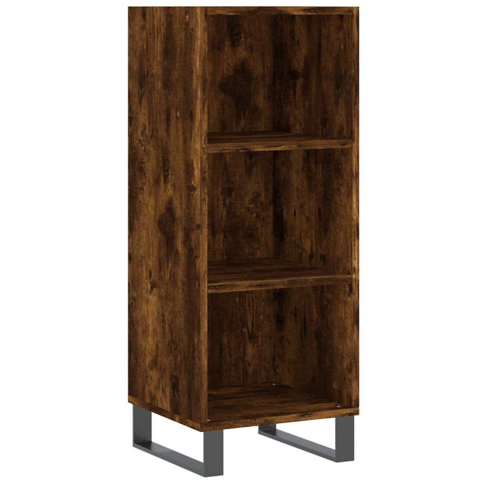 vidaXL Single Door 3 Shelf Smoked Oak Highboard Image 4