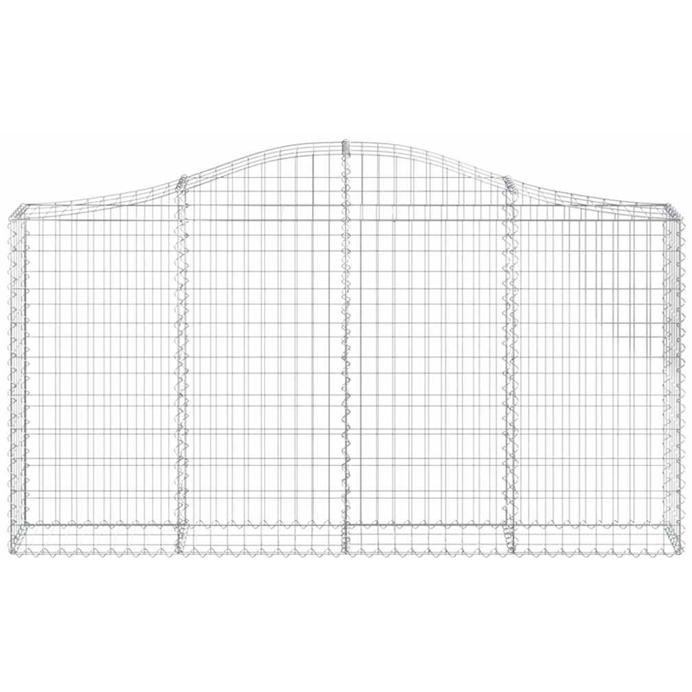 vidaXL Silver Galvanised Iron Arched Gabion Basket 200 x 30 x 100/120cm 18 Pack Image 4