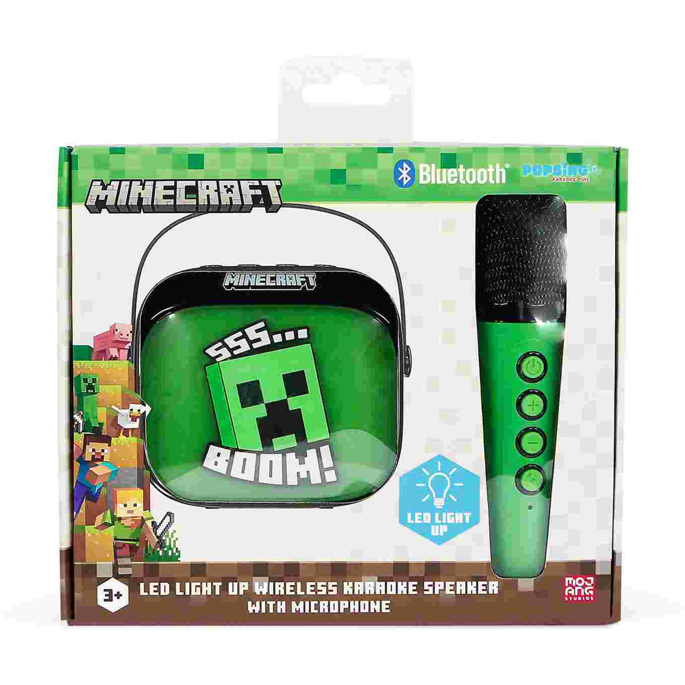 OTL Minecraft PopSing LED Light-Up Wireless Karaoke Speaker and Microphone Image 8