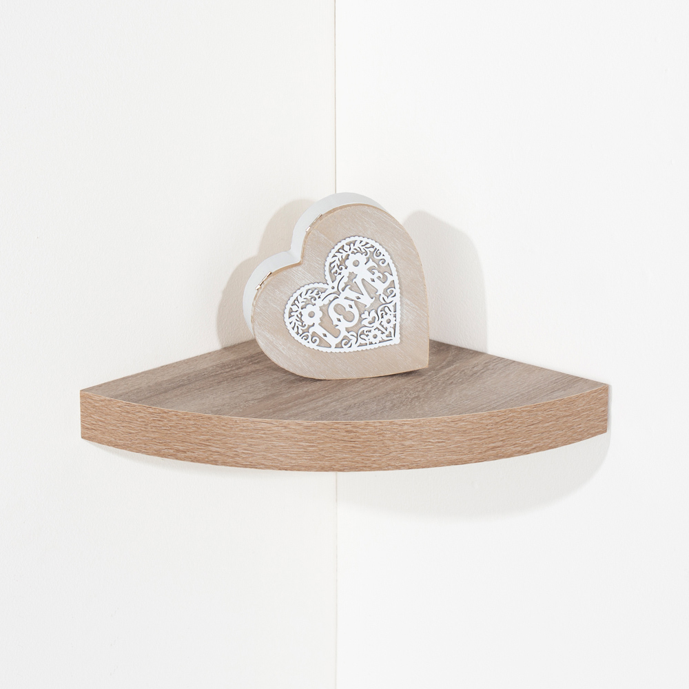 Core Products Hudson Oak Effect Corner Box Floating Shelf Kit Image 2