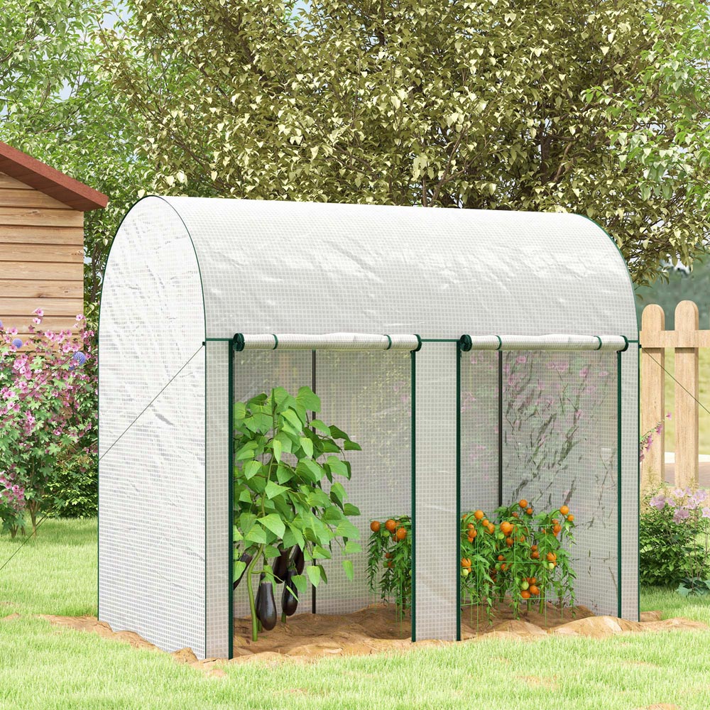 Outsunny 6.56 x 3.28ft Tomato Greenhouse with Roll Up Zipped Doors Image 2