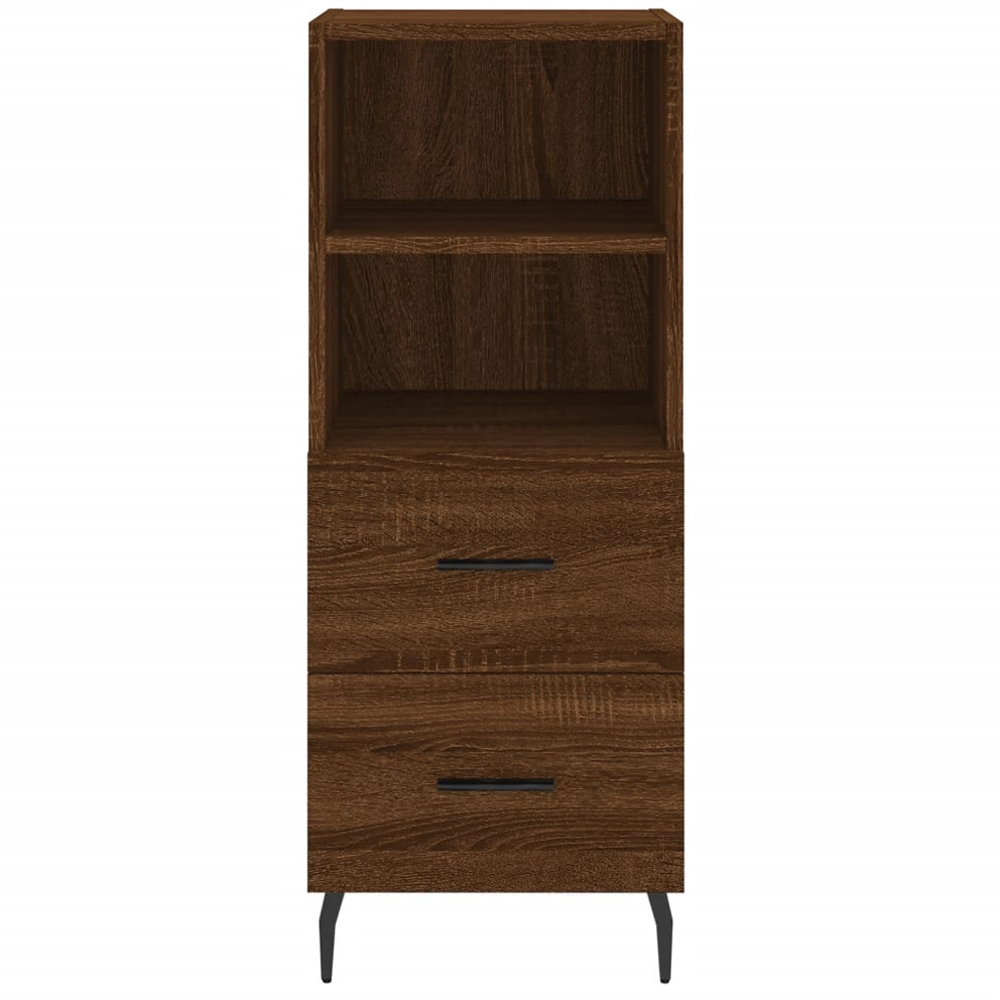 vidaXL 2 Shelf 2 Door Brown Oak Narrow Sideboard Image 5
