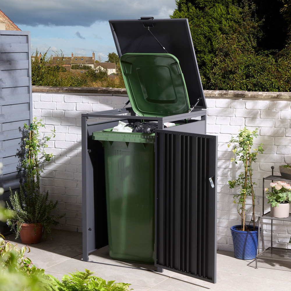 Rowlinson Wimbledon Anthracite Wheelie Bin Store Image 3