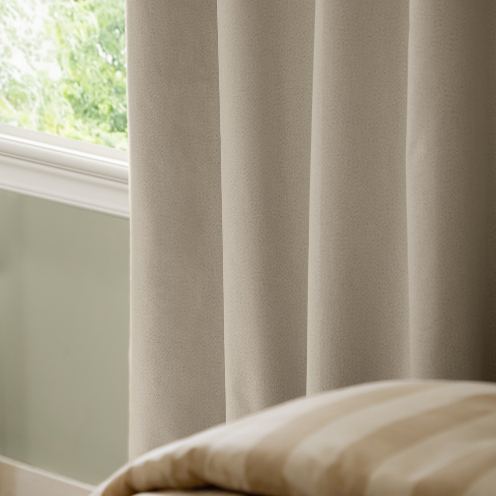 Furn The Ultimate Ecru Textured Woven Blackout Eyelet Curtains 117 x 183cm Image 5