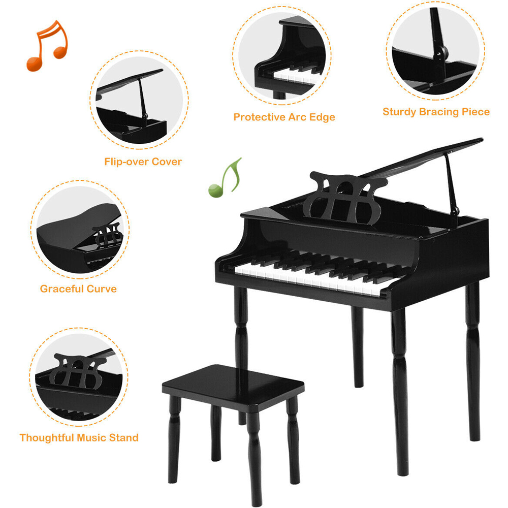 Costway Black Kids Classical Learn-to-Play Musical Instrument Toy with Stand Image 5