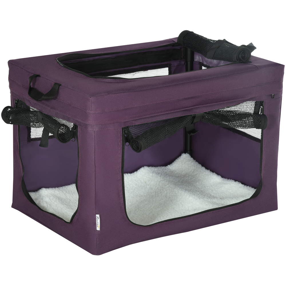 PawHut Purple Soft Side XS Dog Pet Carrier with Cushion Image 1
