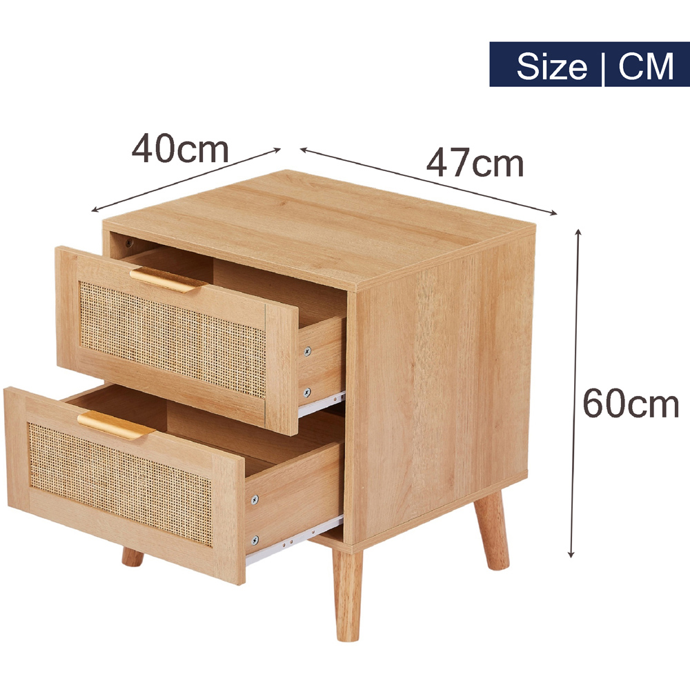 Langham 2 Drawer Natural Rattan Chest of Drawers Image 7