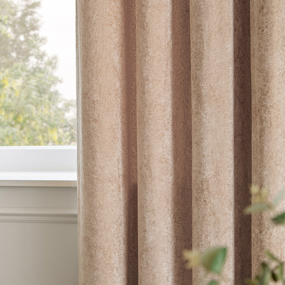 Paoletti Lustre Oyster Velvet Fully Lined Eyelet Curtains 117 x 183cm Image 4