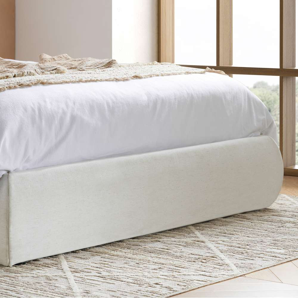 Birlea Lanis King Size White Linen Ottoman Bed Image 7