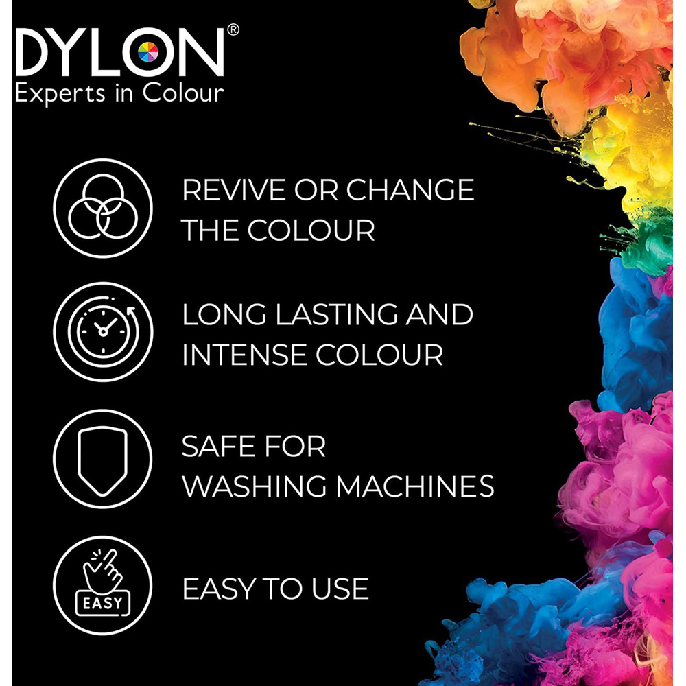 Dylon Wash and Dye Intense Black Fabric Dye 350g 4 Pack Image 7