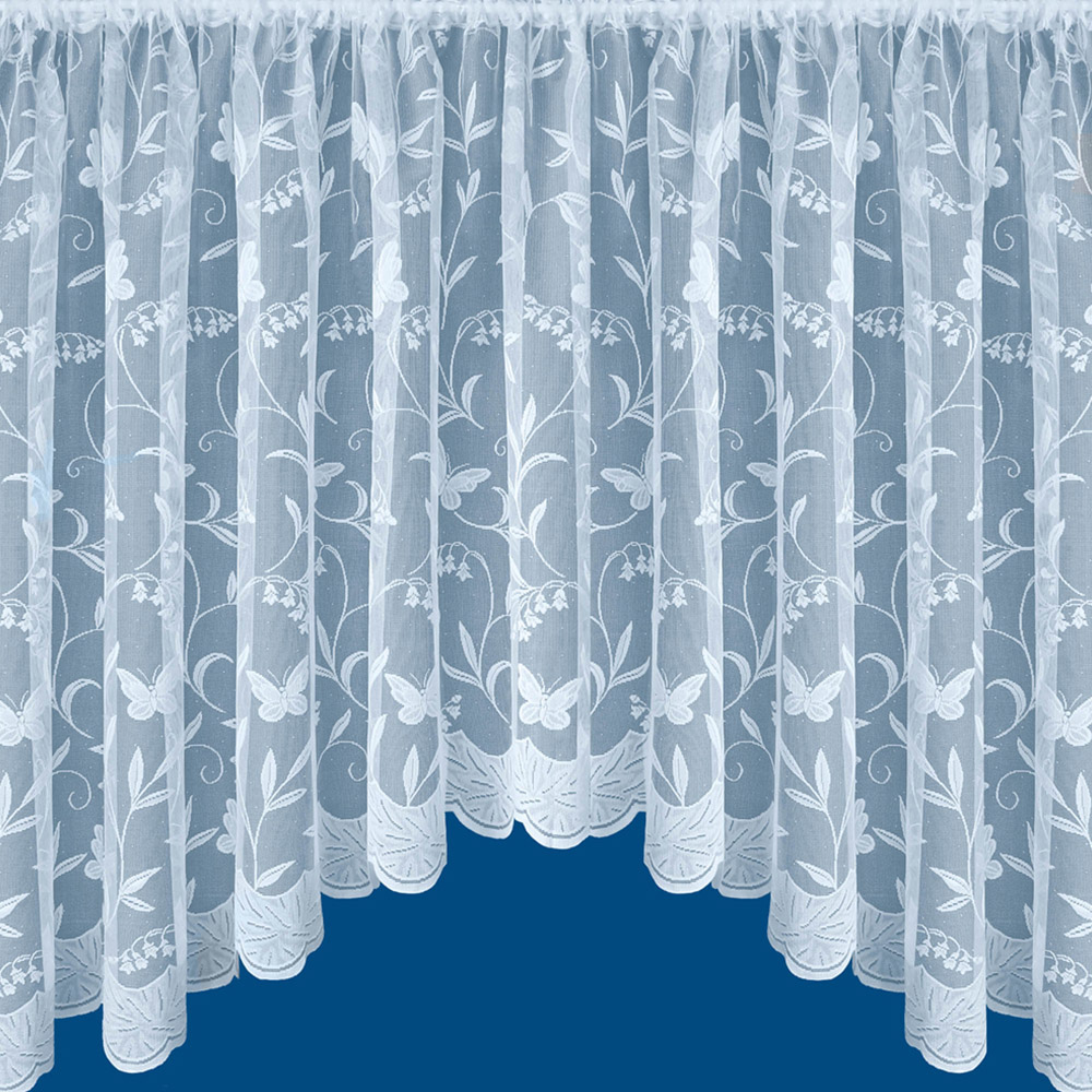 Tyrone Textiles Hawaii Jardiniere Trailing Leaf and Butterfly Pocket Header Net Curtain 508 x 114cm Image 2